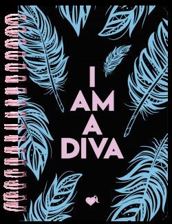 I AM A DIVA - LIBRETA PLUMAS TAPA DURA A4 ( AZUL )