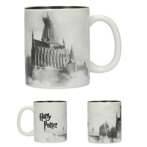 HOGWARTS TAZA BLANCA Y NEGRA CERAMICA HARRY POTTER