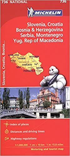 MAPA NATIONAL Nº 736 ESLOVENIA, CROACIA, BOSNIA Y HERZEGOVINA, SERBIA, MONTENEGRO, EX REP. YUGOSLAVA DE MACEDONIA (2021)