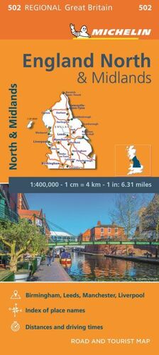 ENGLAND NORTH, MIDLANDS MAPA REGIONAL Nº 502