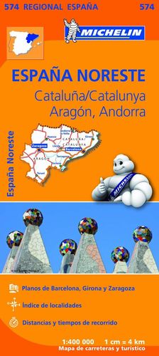 CATALUNYA - ARAGON - ANDORRA, MAPA REGIONAL Nº 574 - ESPAÑA NORESTE