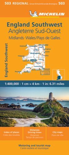 ENGLAND SOUTHWEST (MIDLANDS, WALES / PAYS DE GALLES) MAPA REGIONAL Nº 503