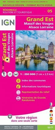 GRAND EST, MASSIF VOSGES, ALSACE, LORRAINE 1:250.000 -IGN REGIONALE 05