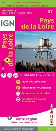 PAYS DE LA LOIRE 1:250.000 -IGN REGIONALE 07