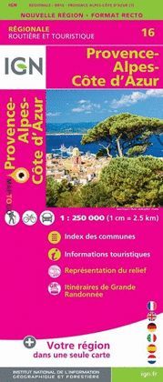 PROVENCE, ALPES, CÔTE D'AZUR 1:250.000 -IGN REGIONALE 16