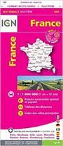 FRANCE, MAPA 955 IGN NATIONALE ROUTIERE RECTO-VERSO PLASTIFIEE