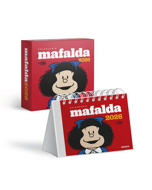 CALENDARIO 2026 MAFALDA - ESCRITORIO ROJO CON CAJA