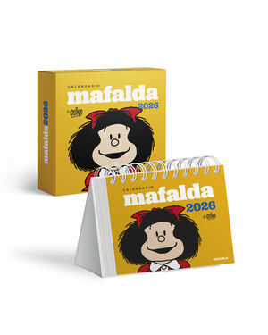 CALENDARIO 2026 MAFALDA - ESCRITORIO AMARILLO CON CAJA