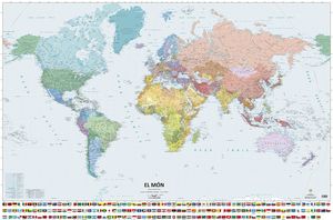 MÓN, EL - MAPA MURAL PLASTIFICAT EN CATALÀ