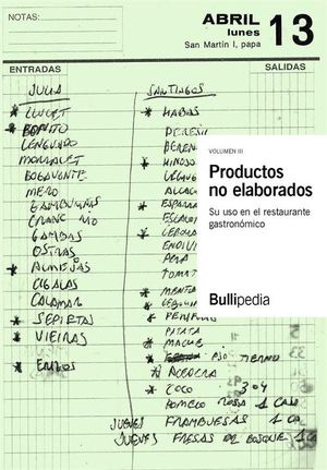 PRODUCTOS NO ELABORADOS VOL. III
