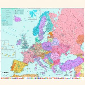 EUROPA, MAPA MURAL PLASTIFICAT (EN CATALÀ)