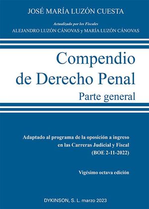COMPENDIO DE DERECHO PENAL. PARTE GENERAL (28ª ED. 2023)