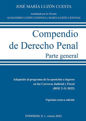 COMPENDIO DE DERECHO PENAL. PARTE GENERAL (28ª ED. 2023)