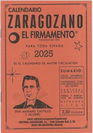 CALENDARIO 2025 ZARAGOZANO - EL FIRMAMENTO  ( NARANJA )