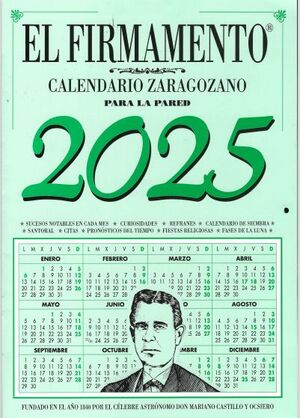 CALENDARIO 2025 ZARAGOZANO DE PARED - EL FIRMAMENTO ( VERDE )