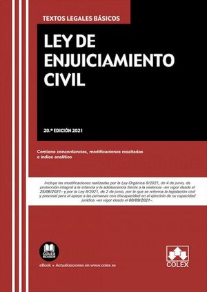 LEY DE ENJUICIAMIENTO CIVIL (20ª EDICIÓN  2021)