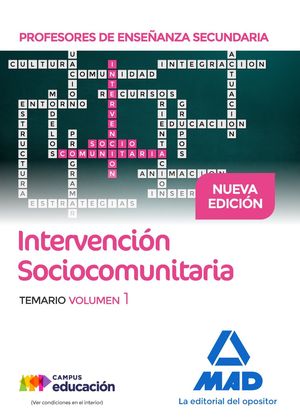 INTERVENCIÓN SOCIOCOMUNITARIA - TEMARIO VOL. 1 - PROFESORES DE ENSEÑANZA SECUNDARIA