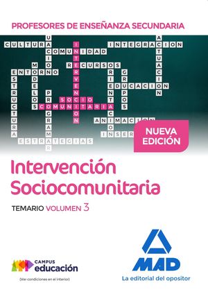 INTERVENCIÓN SOCIOCOMUNITARIA - TEMARIO VOL. 3 - PROFESORES DE ENSEÑANZA SECUNDARIA