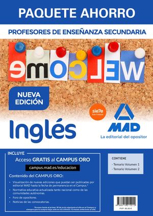 PAQUETE AHORRO INGLÉS CUERPO DE PROFESORES DE ENSEÑANZA SECUNDARIA