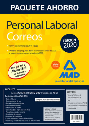 PAQUETE AHORRO PERSONAL LABORAL CORREOS 2020.