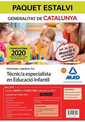 PAQUET ESTALVI - PERSONAL LABORAL FIX DE TÈCNIC/A ESPECIALISTA EN EDUCACIÓ INFANTI
