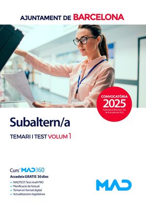 COS SUBALTERN DE L´AJUNTAMENT DE BARCELONA - TEMARI 1 I TEST 2025
