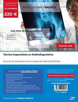 OPOSICIONES SERMAS. SERVICIO MADRILEÑO DE SALUD TÉCNICO ESPECIALISTA EN RADIODIAGNÓSTICO PACK LIBROS BÁSICO