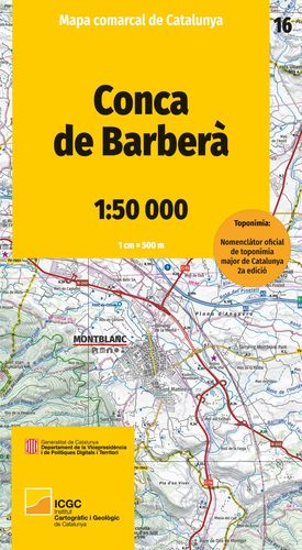 CONCA DE BARBERÀ – 16 MAPA COMARCAL DE CATALUNYA