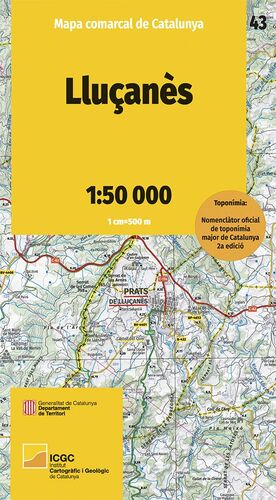 LLUÇANÈS – 43  MAPA COMARCAL DE CATALUNYA 1:50.000