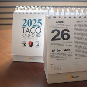 TACO CALENDARIO 2025 ( CON PEANA NÚMEROS ) DEL CORAZÓN DE JESÚS