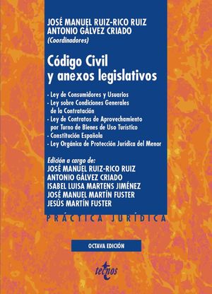 CÓDIGO CIVIL Y ANEXOS LEGISLATIVOS (8 EDICION 2020)