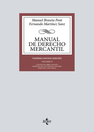 MANUAL DE DERECHO MERCANTIL. VOLUMEN II