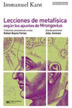LECCIONES DE METAFÍSICA SEGÚN LOS APUNTES DE MRONGOVIUS