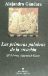 PRIMERAS PALABRAS DE LA CREACION, LAS