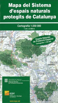 MAPA DEL SISTEMA D’ ESPAIS NATURALS PROTEGITS DE CATALUNYA 1:250.000