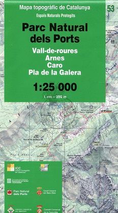 PARC NATURAL DELS PORTS / VALL-DE-ROURES / ARNES / CARO / PLA DE LA GALERA, MAPA TOPOGRAFIC Nº 53