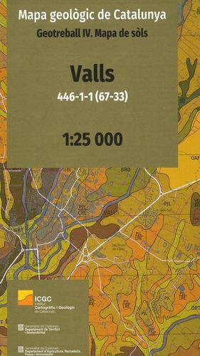 VALLS 446-1-1 (67-33) MAPA GEOLÒGIC DE CATALUNYA. GEOTREBALL IV. MAPA DE SÒLS