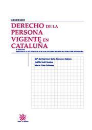 DERECHO DE LA PERSONA VIGENTE EN CATALUÑA