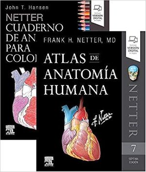 PACK HANSEN & NETTER - ATLAS DE ANATOMIA HUMANA + CUADERNO DE ANATOMIA PARA COLOREAR