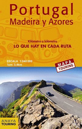 PORTUGAL, MADEIRA Y AZORES, MAPA DE CARRETERAS DE
