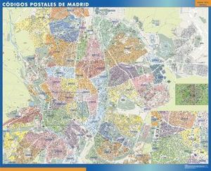 MADRID, MAPA UTIL MURAL - CODIGOS POSTALES