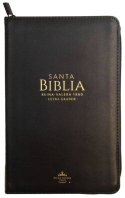 BIBLIA RVR60 TAMAÑO LETRA GRANDE PIEL NEGRA CON FUNDA CREMALLERA