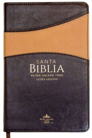 BIBLIA REINA VALERA 1960 TAMAÑO MANUAL LETRA GRANDE I/PIEL CAFÉ/CAFÉ CON ÍNDICE