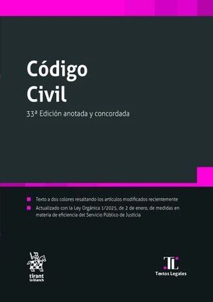 CÓDIGO CIVIL (33ª EDICIÓN) ANOTADA Y CONCORDADA