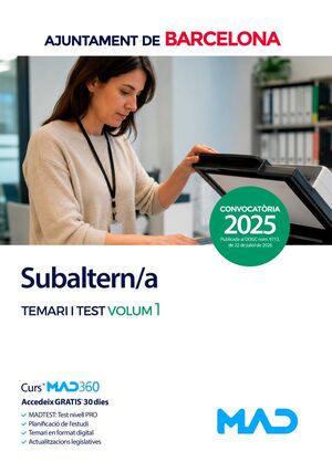 AJUNTAMENT DE BARCELONA - SUBALTERN/A 2026 - TEMARI 1/TEST