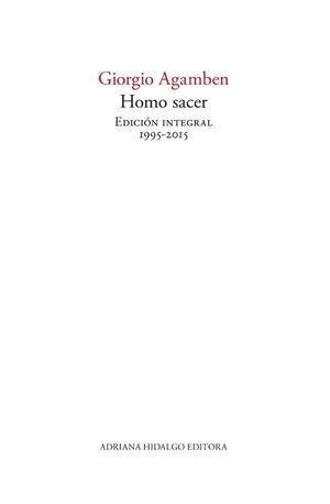 HOMO SACER. EDICION INTEGRAL