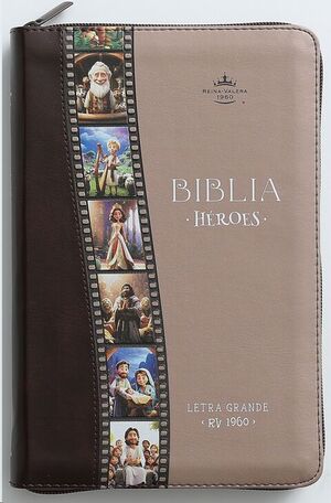 BIBLIA HÉROES RVR60 LETRA GRANDE IMITACIÓN PIEL CON CIERRE