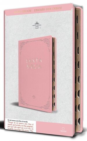 BIBLIA EVANGÉLICA REINA VALERA 1960 (SÍMIL PIEL ROSADA, CANTOS DORADOS, GUÍA PARA LEER Y CINTA MARCADORA)=